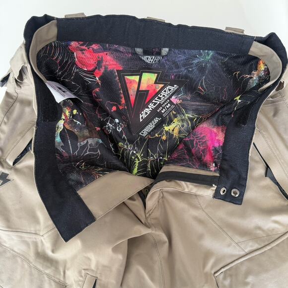 Homeschool Snowboard Pants Mens Medium Tan Ski Cargo Lined Waterproof - Picture 10 of 15